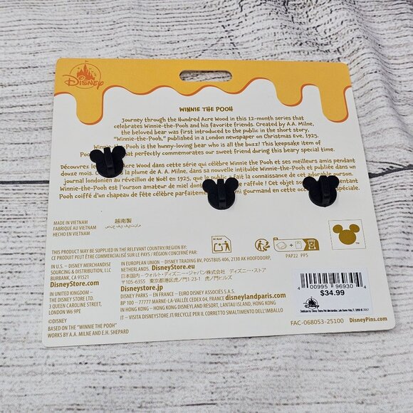 NEW! WINNIE THE POOH CHRISTOPHER ROBIN HUNDRED ACRE WOOD DECEMBER PIN OF MONTH 1 - Picture 3 of 3